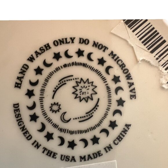 NWT Zodiac Celestial Mug Metallic Gold Stars Pink & White Hand-Painted 16-18oz - Picture 9 of 14